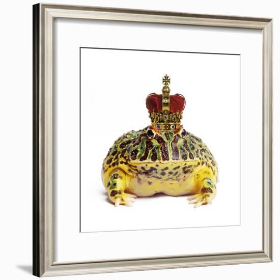 Frog Prince Wearing Crown-Andy and Clare Teare-Framed Photographic Print