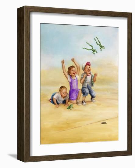 Frog Race-Dianne Dengel-Framed Premium Giclee Print