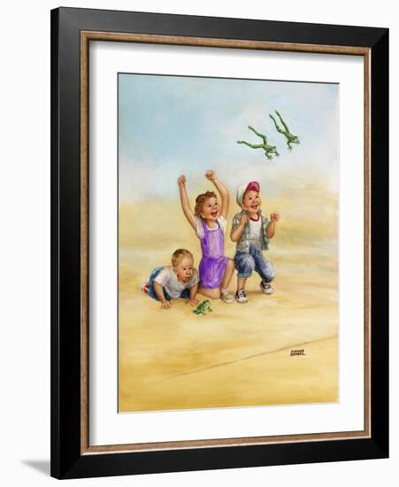 Frog Race-Dianne Dengel-Framed Premium Giclee Print