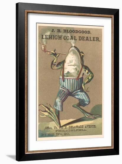 Frog Smoking Pipe-null-Framed Art Print