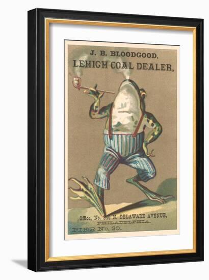 Frog Smoking Pipe-null-Framed Art Print