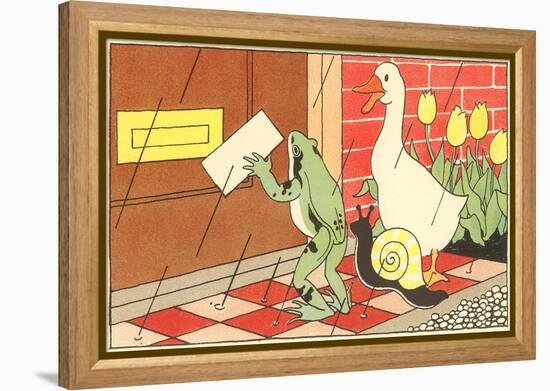 Frog, Snail and Duck with Letter-null-Framed Stretched Canvas