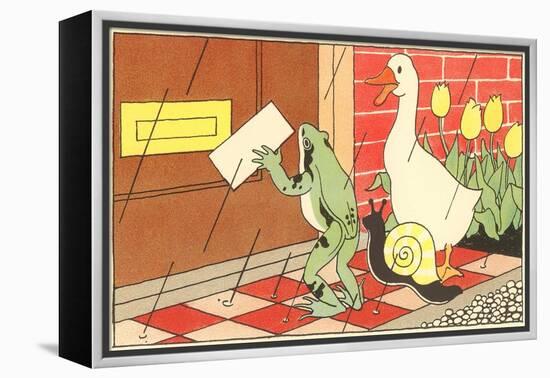 Frog, Snail and Duck with Letter-null-Framed Stretched Canvas