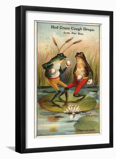 Frog Versus Toad Red Cross Cough Drops Advertisement--Framed Giclee Print