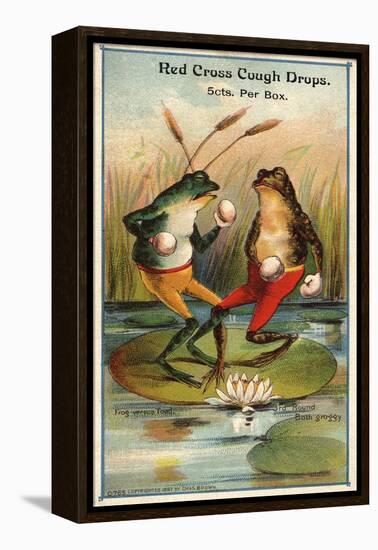 Frog Versus Toad Red Cross Cough Drops Advertisement-null-Framed Premier Image Canvas