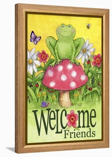 Frog Welcome Friends-Melinda Hipsher-Framed Premier Image Canvas