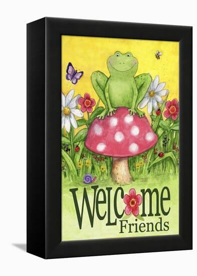 Frog Welcome Friends-Melinda Hipsher-Framed Premier Image Canvas