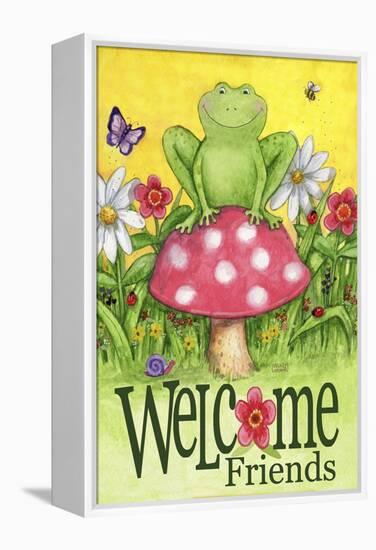 Frog Welcome Friends-Melinda Hipsher-Framed Premier Image Canvas