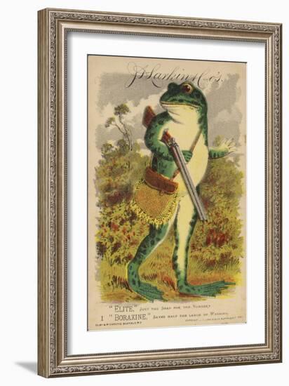 Frog with Shotgun and Satchel-null-Framed Giclee Print