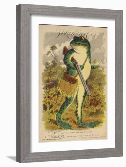 Frog with Shotgun and Satchel-null-Framed Giclee Print