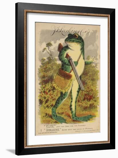 Frog with Shotgun and Satchel-null-Framed Giclee Print