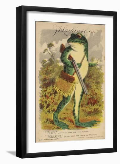 Frog with Shotgun and Satchel--Framed Giclee Print