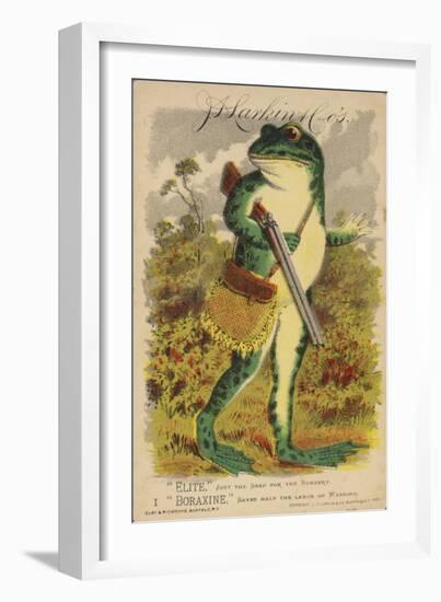 Frog with Shotgun and Satchel-null-Framed Giclee Print