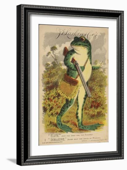 Frog with Shotgun and Satchel-null-Framed Giclee Print