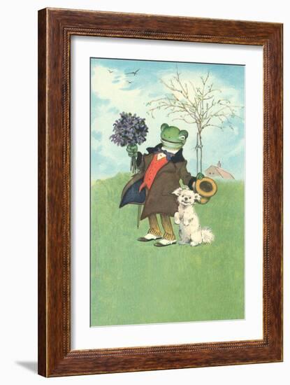 Froggy Went A'Courtin'-null-Framed Art Print