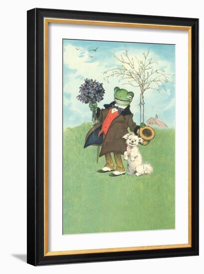 Froggy Went A'Courtin'-null-Framed Art Print