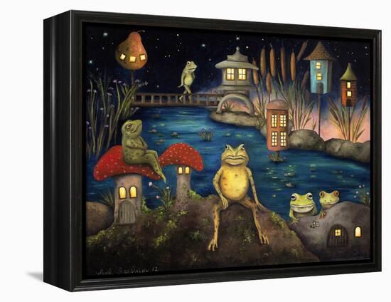 Frogland 1-Leah Saulnier-Framed Premier Image Canvas