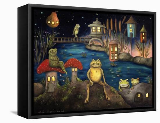 Frogland 1-Leah Saulnier-Framed Premier Image Canvas