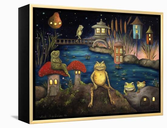 Frogland 1-Leah Saulnier-Framed Premier Image Canvas