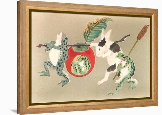 Frogs and Rabbit Carrying Palanquin-null-Framed Stretched Canvas