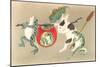 Frogs and Rabbit Carrying Palanquin-null-Mounted Art Print