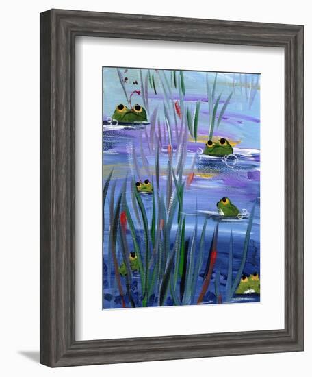 Frogs in the Pond-sylvia pimental-Framed Art Print