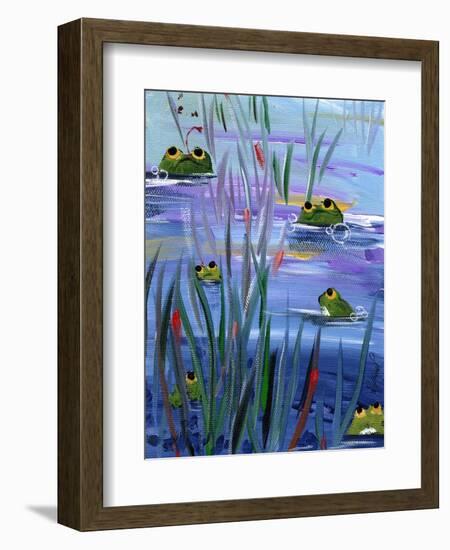 Frogs in the Pond-sylvia pimental-Framed Art Print