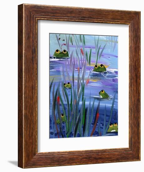 Frogs in the Pond-sylvia pimental-Framed Art Print