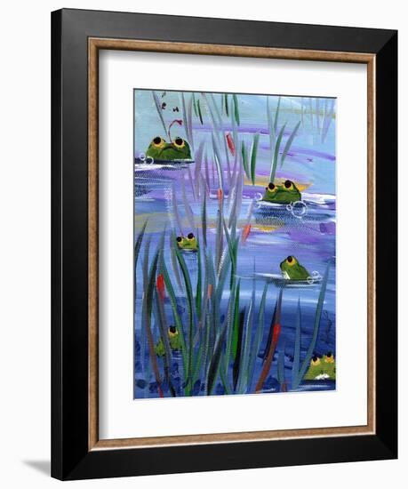 Frogs in the Pond-sylvia pimental-Framed Art Print