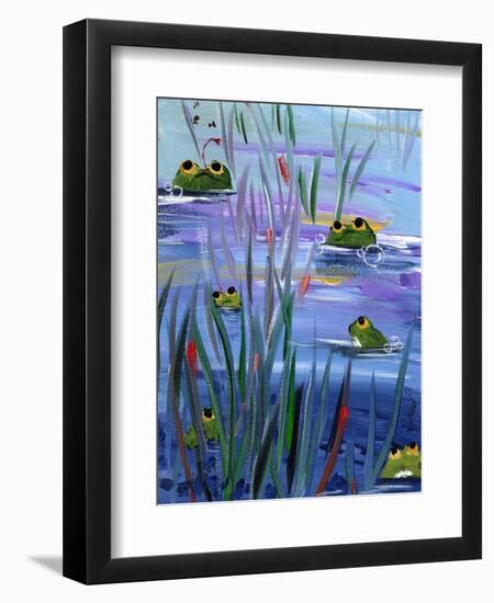 Frogs in the Pond-sylvia pimental-Framed Art Print