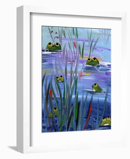 Frogs in the Pond-sylvia pimental-Framed Art Print