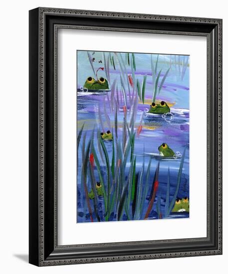 Frogs in the Pond-sylvia pimental-Framed Art Print