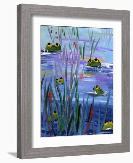 Frogs in the Pond-sylvia pimental-Framed Art Print