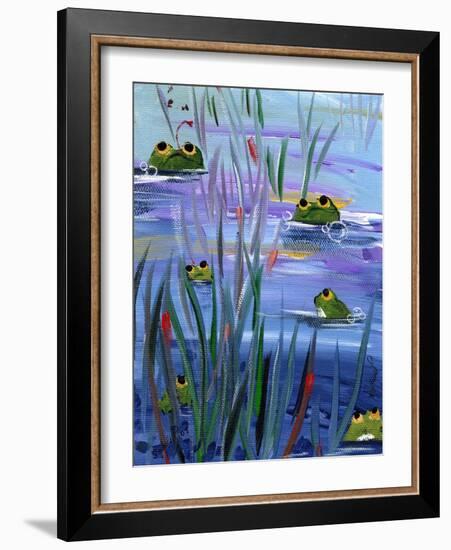 Frogs in the Pond-sylvia pimental-Framed Art Print