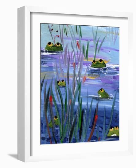 Frogs in the Pond-sylvia pimental-Framed Art Print