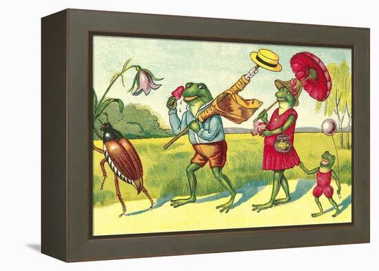 Frogs on Summer Outing-null-Framed Stretched Canvas