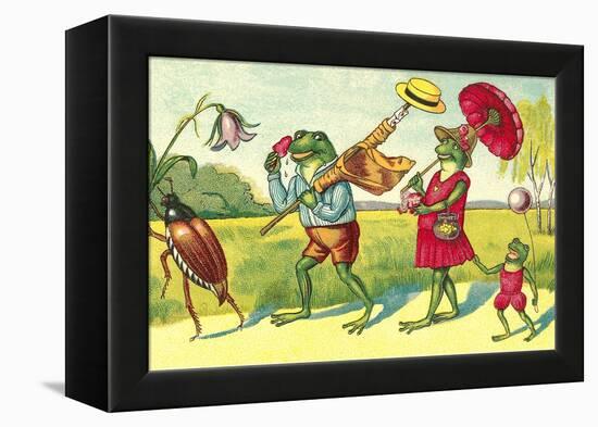 Frogs on Summer Outing-null-Framed Stretched Canvas