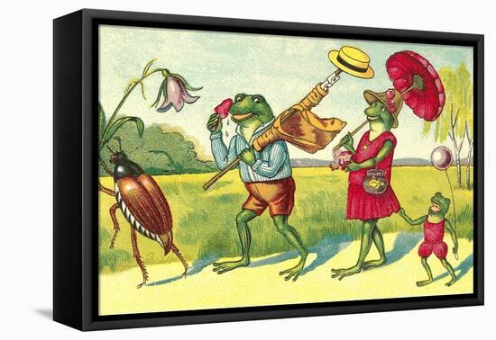 Frogs on Summer Outing-null-Framed Stretched Canvas