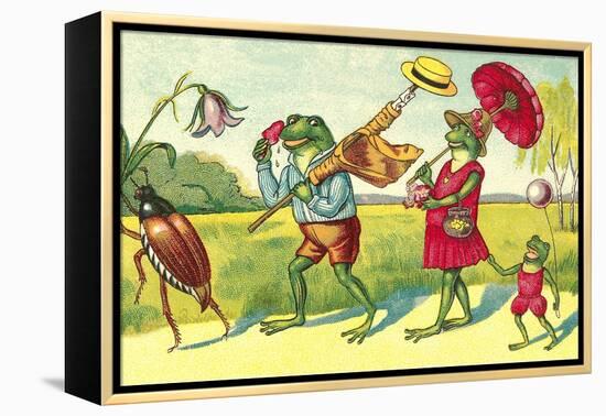 Frogs on Summer Outing-null-Framed Stretched Canvas