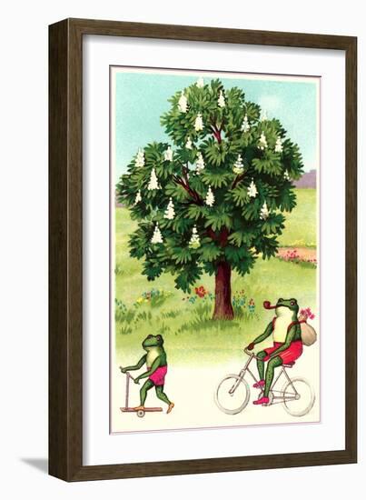 Frogs Passing Horse Chestnut-null-Framed Art Print