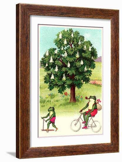 Frogs Passing Horse Chestnut-null-Framed Art Print