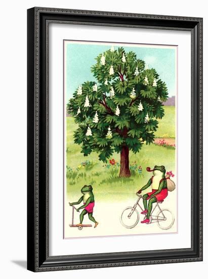 Frogs Passing Horse Chestnut-null-Framed Art Print