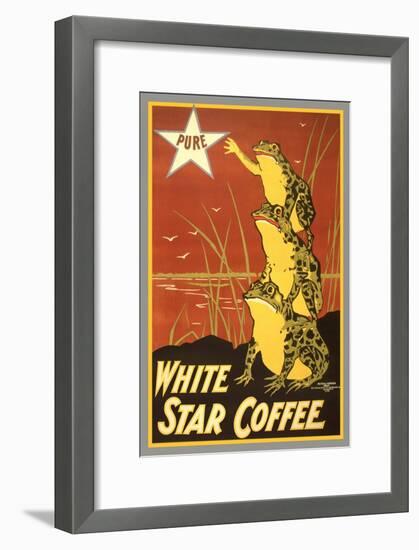 Frogs Reaching for Star-null-Framed Art Print