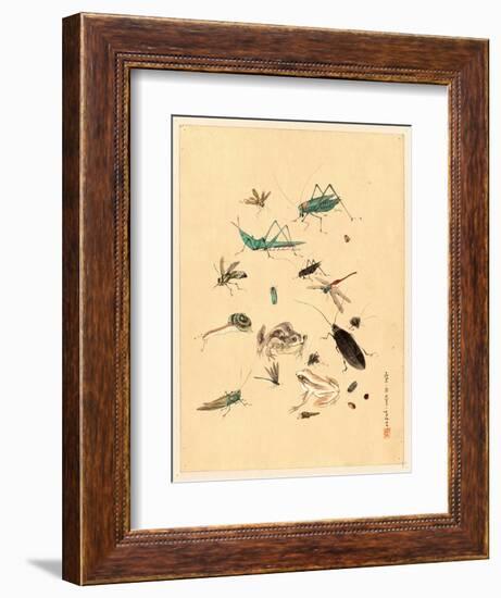 Frogs Snails and Insects-null-Framed Giclee Print