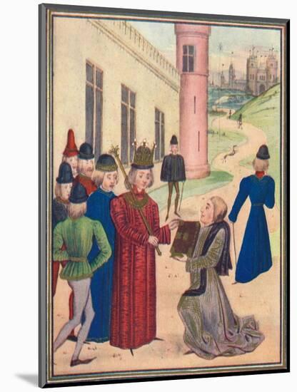 Froissart presenting his book of love poems to Richard II in 1395, 1905-Unknown-Mounted Giclee Print