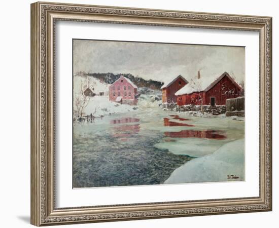 From Akers River, 1901-Fritz Thaulow-Framed Giclee Print