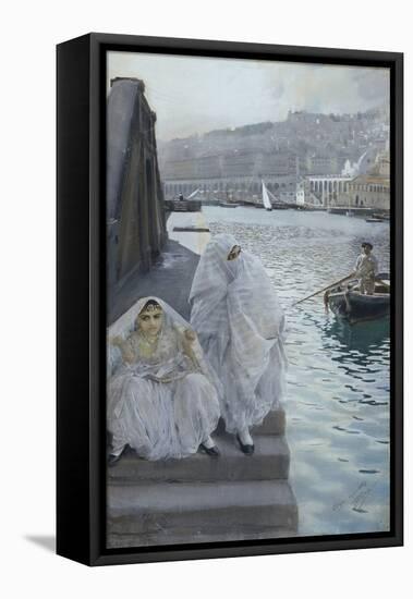 From Algiers Harbor Par Zorn, Anders Leonard (1860-1920). Watercolour on Paper, Size : 67X41, 1887,-Anders Leonard Zorn-Framed Premier Image Canvas