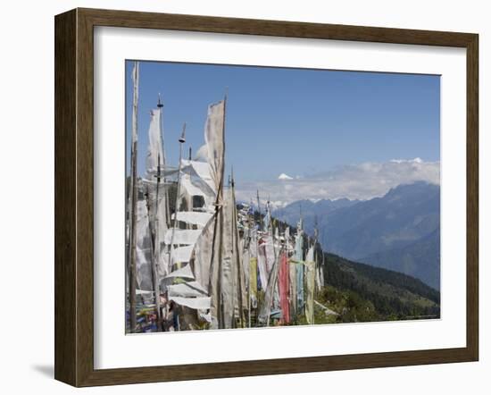 From Cheli La Pass of Bhutan's Most Sacred Mountain, Mount Jhomolhari, 7314M, Himalayas, Bhutan-Angelo Cavalli-Framed Photographic Print