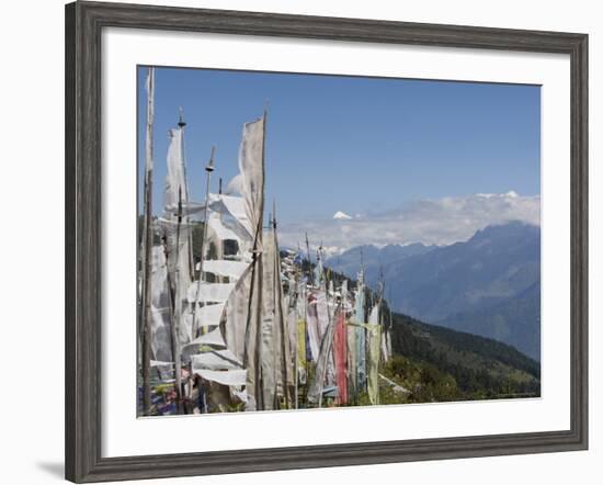 From Cheli La Pass of Bhutan's Most Sacred Mountain, Mount Jhomolhari, 7314M, Himalayas, Bhutan-Angelo Cavalli-Framed Photographic Print