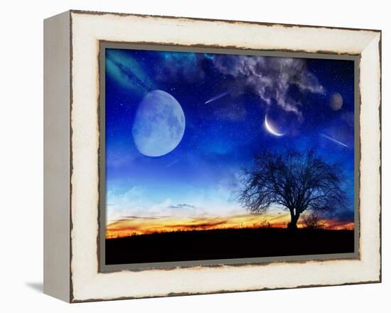 From Earth Looking Out Into The A Surreal Night Starry Sky-Vicki France-Framed Stretched Canvas